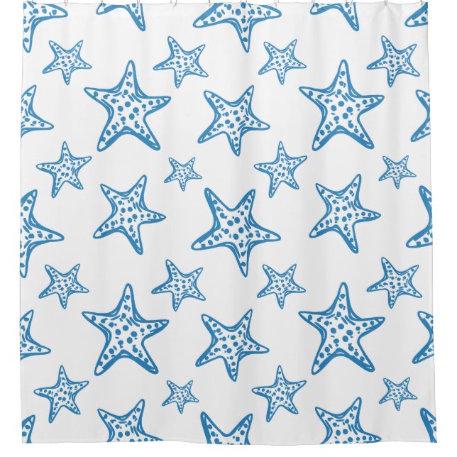 Minimalist Starfish Coastal Pattern (2) Shower Curtain (Front)