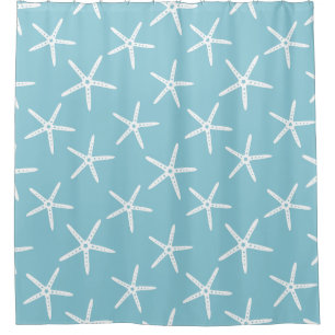 Minimalist Starfish Coastal Pattern Shower Curtain