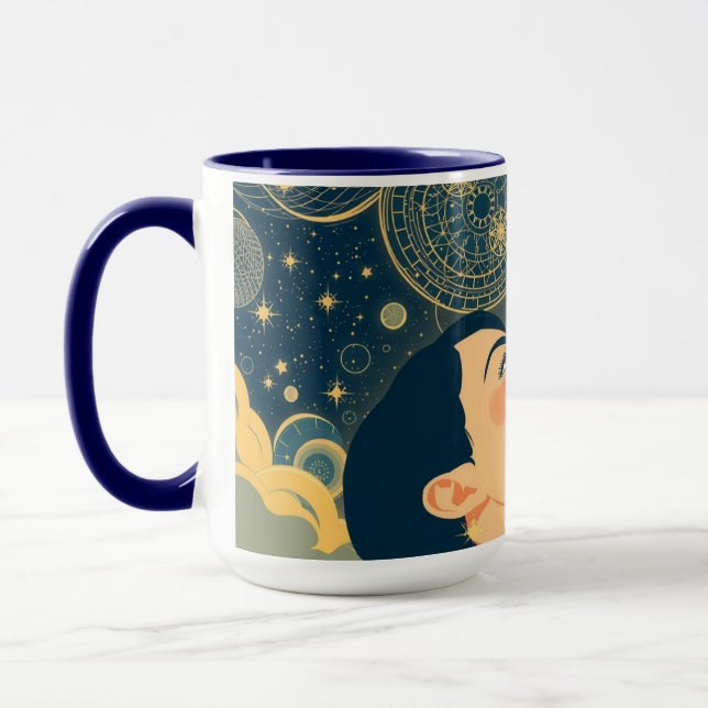 Minimalist Starry Night Dreamer Mug (Left)