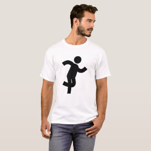 Minimalist Stick Figure Icon T-shirt Run man