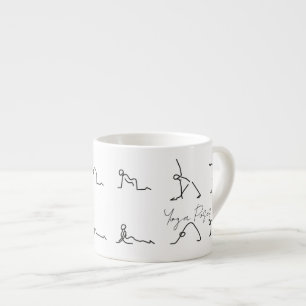 Minimalist Stick Figure Yoga Poses Espresso Cup