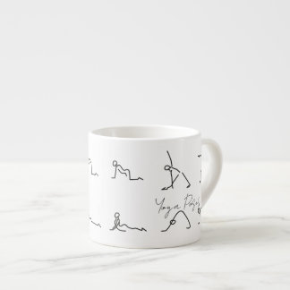 Minimalist Stick Figure Yoga Poses Espresso Cup