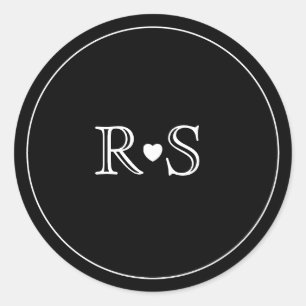 Minimalist Sticker Initials Black