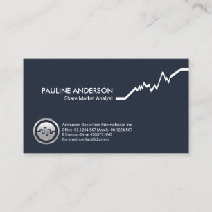 Minimalist Stock Market Graph Financial Market Business Card