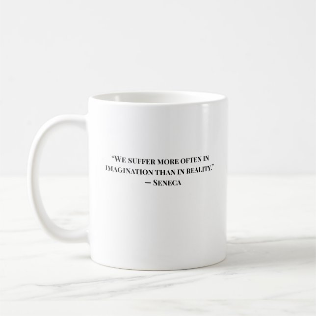Minimalist Stoic Quote Seneca Mug (Left)
