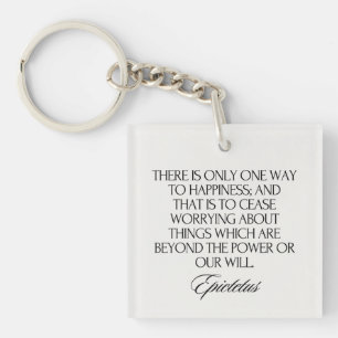Minimalist Stoic Wisdom Elegant Chic Epictetus Key Ring