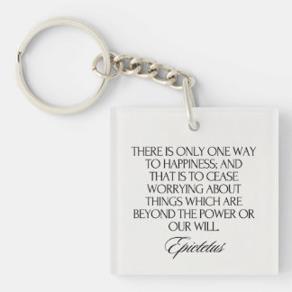 Minimalist Stoic Wisdom Elegant Chic Epictetus Key Ring