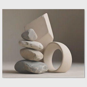 Minimalist Stone Stack Zen Ceramic Still Life Wrapping Paper