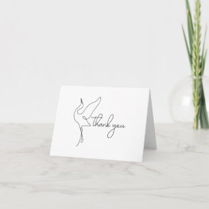 Minimalist Stork Neutral Baby Shower Thank You Card