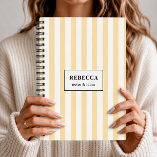 Minimalist Striped Custom Pastel Lined Workbook Notebook