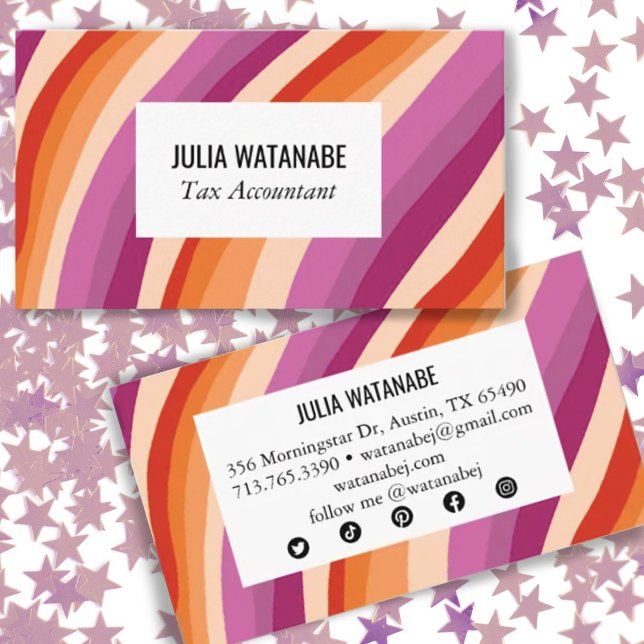 Minimalist Stripes Handmade Lines SocialMedia Icon Business Card (Creator Uploaded)