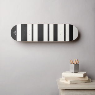 Minimalist stripes of black and white skateboard
