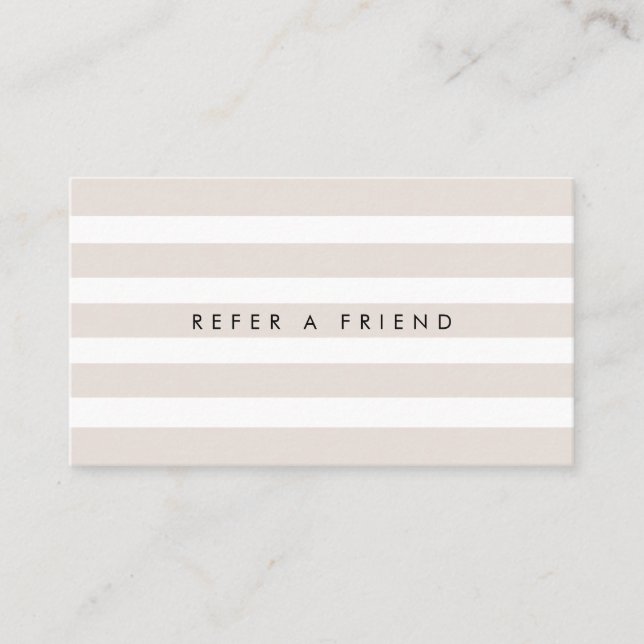 Minimalist Stripes Refer a Friend Card (Front)