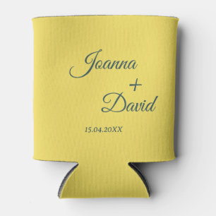 Minimalist Style Calligraphy Font Wedding Can Cooler