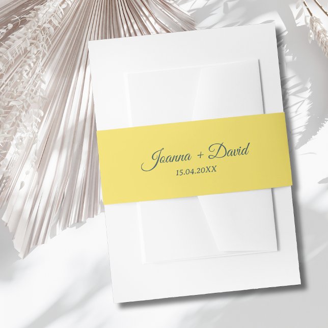 Minimalist Style | Calligraphy Font Wedding Invitation Belly Band (Creator Uploaded)