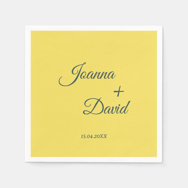 Minimalist Style | Calligraphy Font Wedding Napkin (Front)