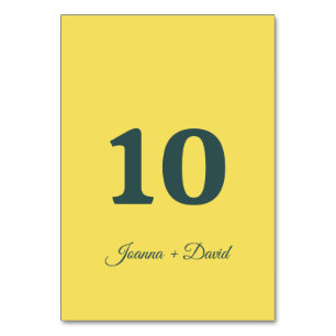 Minimalist Style Calligraphy Font Wedding Table Number
