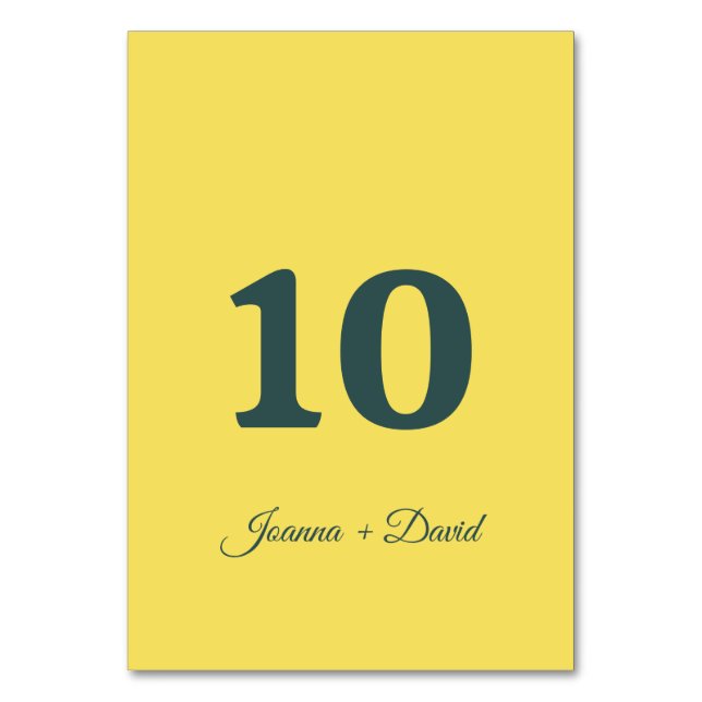 Minimalist Style | Calligraphy Font Wedding Table Number (Front)