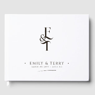 Minimalist Style Personalised Monogram Wedding Guest Book
