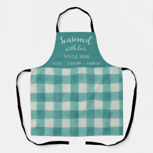 Minimalist Style Teal Gingham Apron