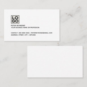 Minimalist style white clear clean business card