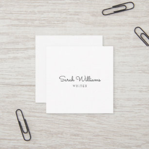 Minimalist Stylish Handwritten Script Square Square Business Card