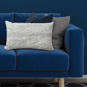 minimalist stylish modern chic grey marble lumbar cushion