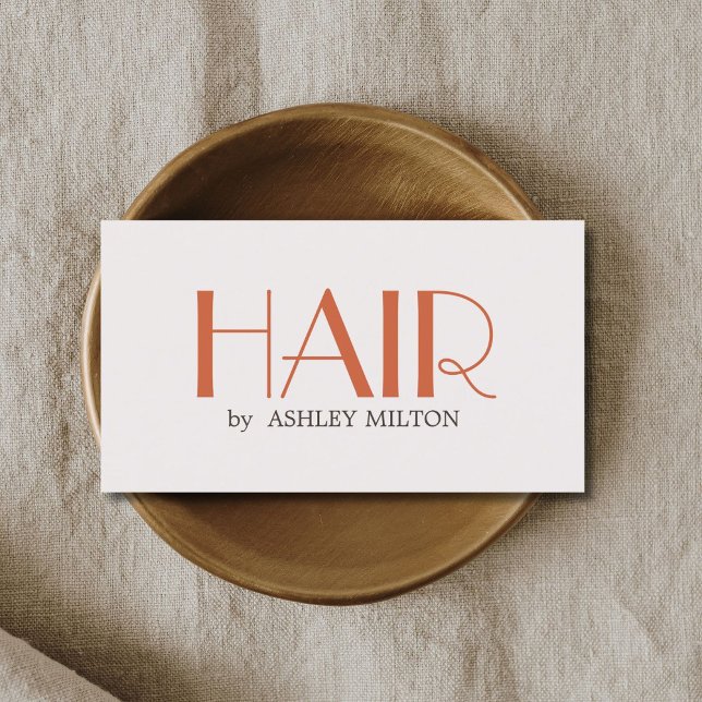 Minimalist Stylish Pastel Bold Hair Salon Business Card (Creator Uploaded)