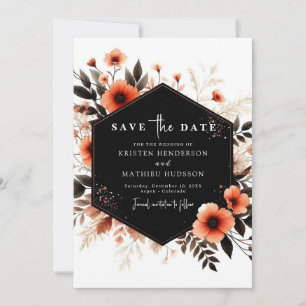 Minimalist Stylish Terracotta Wedding Save The Date