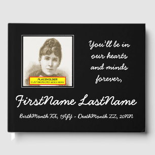 Minimalist, Subdued Funeral Guestbook