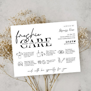 Minimalist Sublimation Freshie Care Instructions Thank You Card