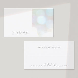 Minimalist Subtle Bokeh Spa Appointment Card