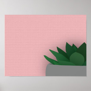 Minimalist succulent poster