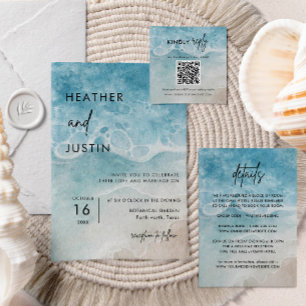 Minimalist Summer Beach Destination Wedding Invitation