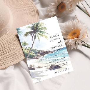 Minimalist Summer Beach  Destination Wedding Invitation