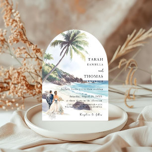 Minimalist Summer Beach Destination Wedding Invitation