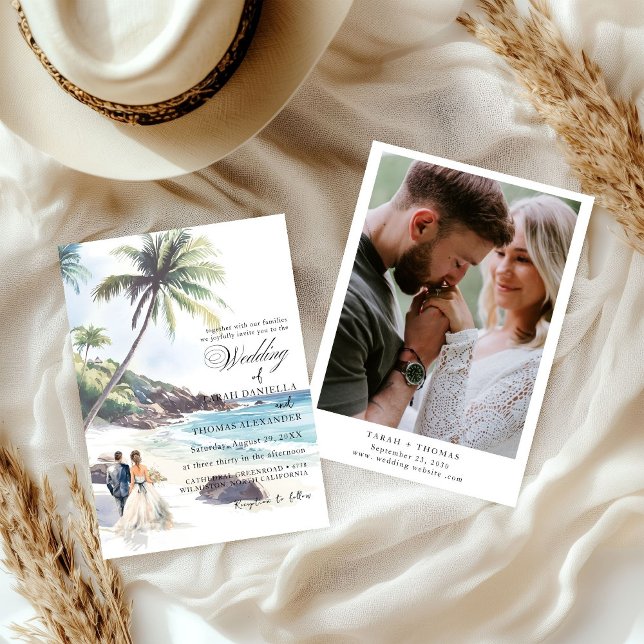 Minimalist Summer Beach  Destination Wedding  Invitation (Creator Uploaded)