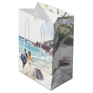 Minimalist Summer Beach Destination Wedding Medium Gift Bag