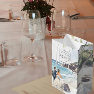 Minimalist Summer Beach Destination Wedding Medium Gift Bag