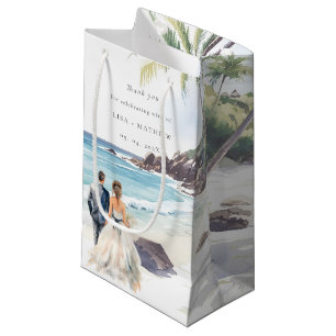 Minimalist Summer Beach Destination Wedding Small Gift Bag