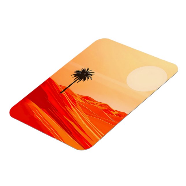 Minimalist Summer Desert Oasis  Magnet (Left Side)