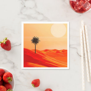 Minimalist Summer Desert Oasis Napkin