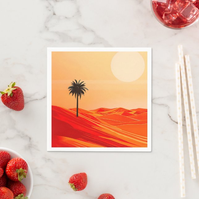 Minimalist Summer Desert Oasis  Napkin (Insitu)