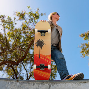 Minimalist Summer Desert Oasis Skateboard