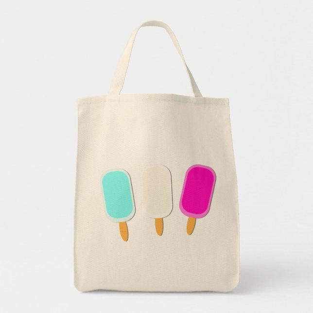Minimalist Summer Ice Cream Lollies Tote Bag (Front)
