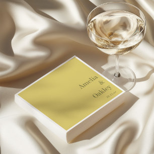 Minimalist Summer Yellow Elegant Wedding Custom Napkin