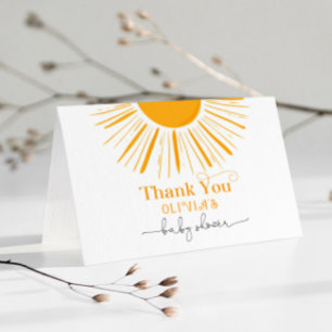 Minimalist sun baby shower thank you card