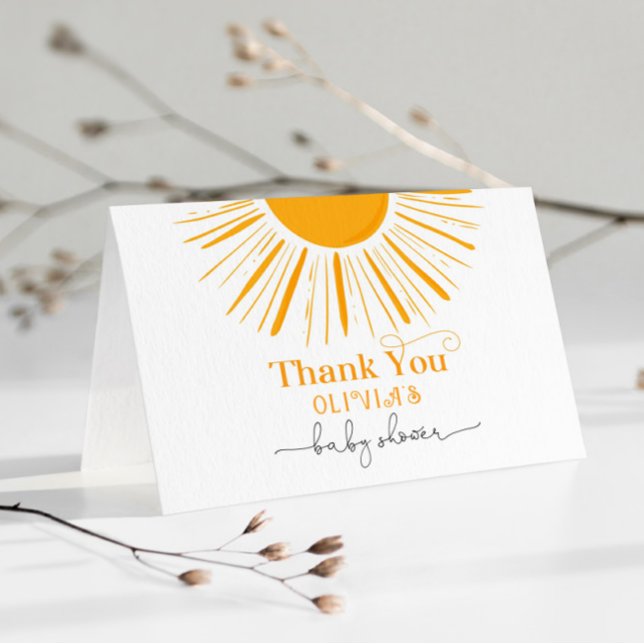 Minimalist sun baby shower thank you card (Creator Uploaded)