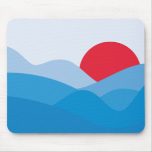 Minimalist Sun Blue Mouse Pad