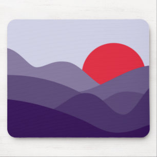 Minimalist Sun Cyber Grape Purple Mouse Pad